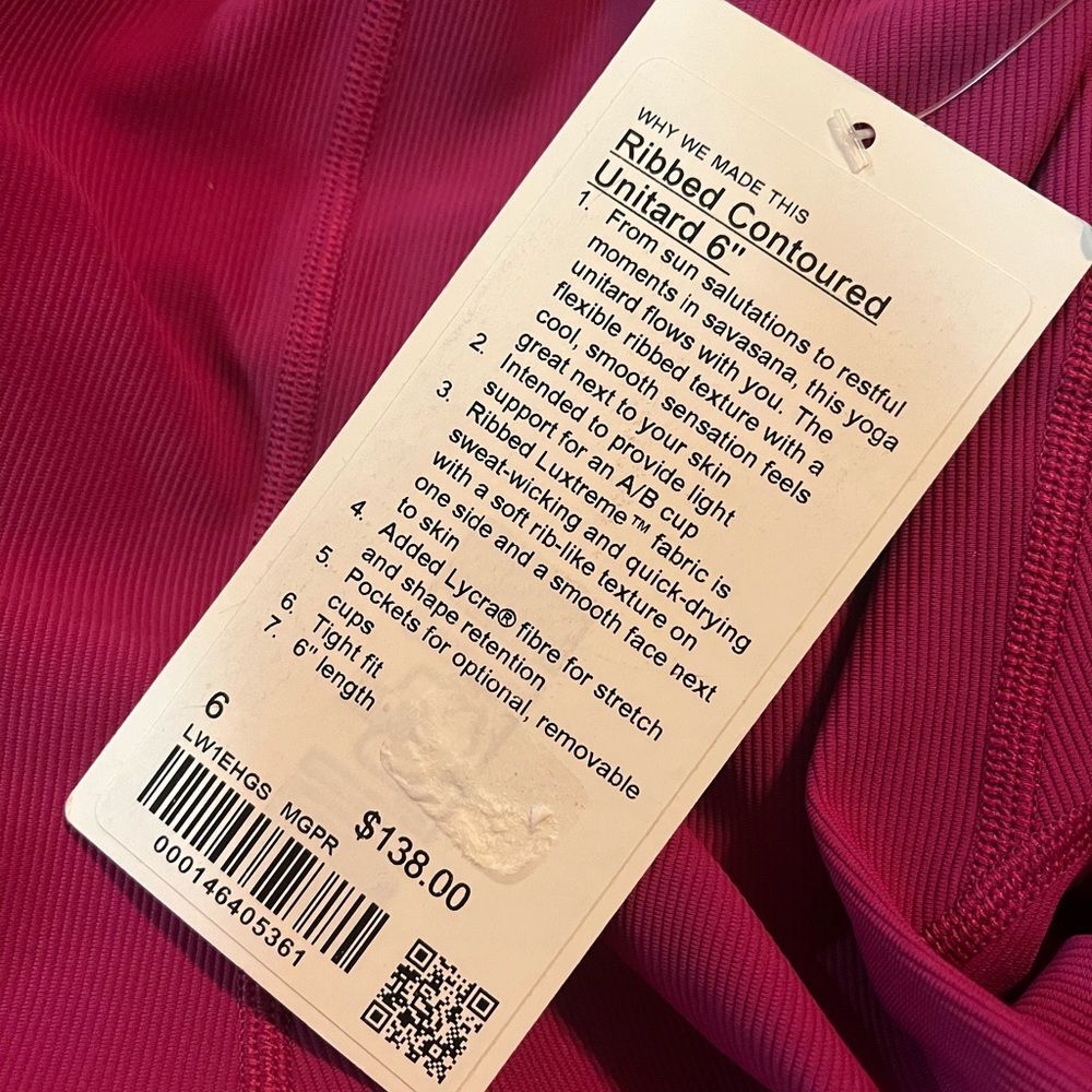 Lululemon Ribbed Contoured Unitard 6" - Picture 3 of 3